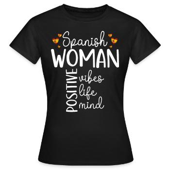 Fille Positive Femme Espagnole - T-shirt Femme - noir - Devant - AI Model Female 172 dark (172cm)