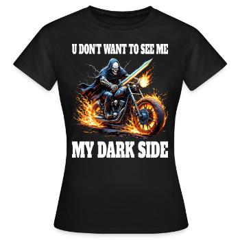 Mon Côté Obscur Meme Squelette - T-shirt Femme - noir - Devant - AI Model Female 172 dark (172cm)