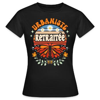 Retro Cadeau Retraite Urbaniste - T-shirt Femme - noir - Devant - AI Model Female 172 dark (172cm)