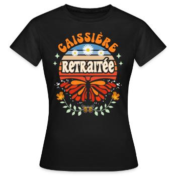 Retro Cadeau Retraite Caissière - T-shirt Femme - noir - Devant - AI Model Female 172 dark (172cm)