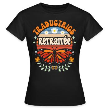 Retro Cadeau Retraite Traductrice - T-shirt Femme - noir - Devant - AI Model Female 172 dark (172cm)