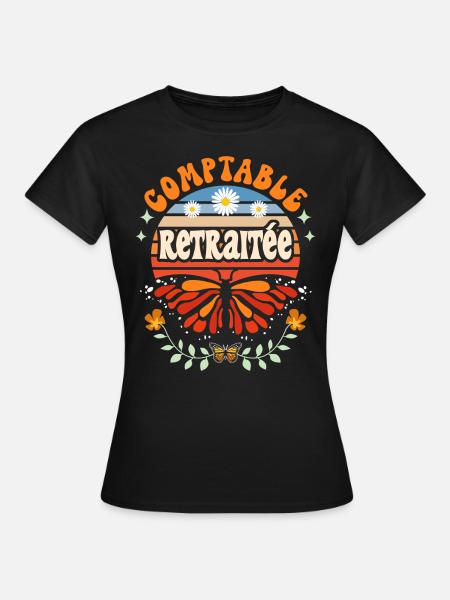 Retro Cadeau Retraite Comptable - T-shirt Femme - noir