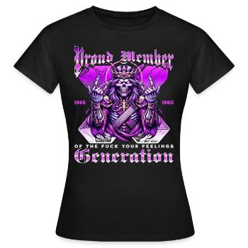 Skull Rock Humor Generation X - Frauen T-Shirt - Schwarz - Vorne - AI Model Female 172 dark (172cm)