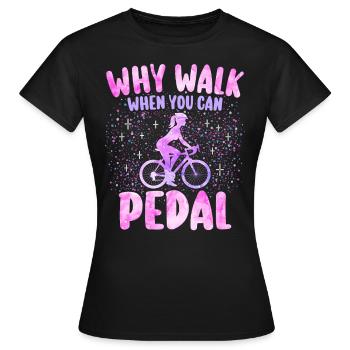 Humor Bike Girl Woman Cyclist - Women's T-Shirt - black - Front - AI Model Female 172 dark (172cm)