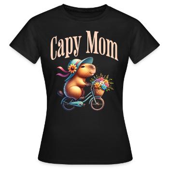 Cadeau Pour Maman Fan De Capybaras - T-shirt Femme - noir - Devant - AI Model Female 172 dark (172cm)