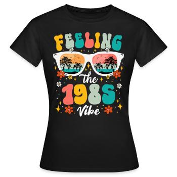 40eme Anniversaire Femme 1985 40 Ans Anniversaire - T-shirt Femme - noir - Devant - AI Model Female 172 dark (172cm)