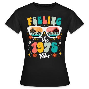 50th Anniversary Woman 1975 50 Years Anniversary - Women's T-Shirt - black - Front - AI Model Female 172 dark (172cm)