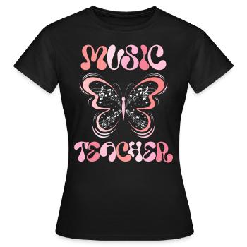 Papillon Professeur de Musique - T-shirt Femme - noir - Devant - AI Model Female 172 dark (172cm)