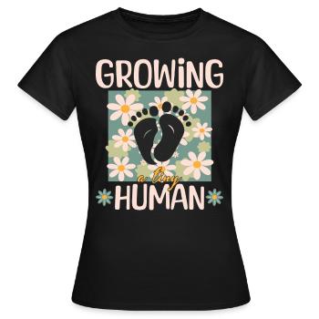 Maternity Flowers Pregnancy Announcement - Women's T-Shirt - black - Front - AI Model Female 172 dark (172cm)
