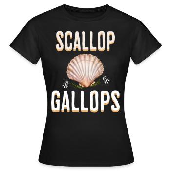 Humor Jakobsmuschel Galopp Meme - Frauen T-Shirt - Schwarz - Vorne - AI Model Female 172 dark (172cm)