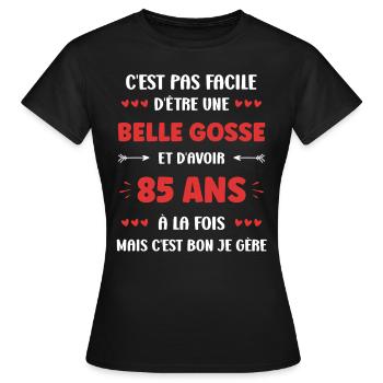 85 ANS - T-shirt Femme - noir - Devant - AI Model Female 172 dark (172cm)