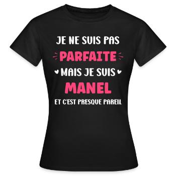 Manel - T-shirt Femme - noir - Devant - AI Model Female 172 dark (172cm)