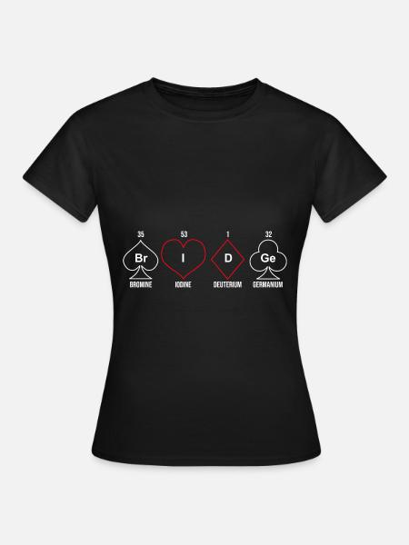 Bridge Kartenspiel Geschenk - Frauen T-Shirt - Schwarz