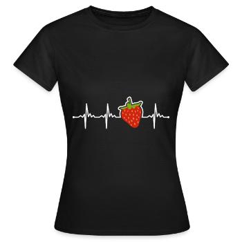 Erdbeere - Frauen T-Shirt - Schwarz - Vorne - AI Model Female 172 dark (172cm)
