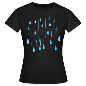 Gouttes de pluie / Météo / Nature - T-shirt Femme - noir - Devant - AI Model Female 172 dark (172cm)