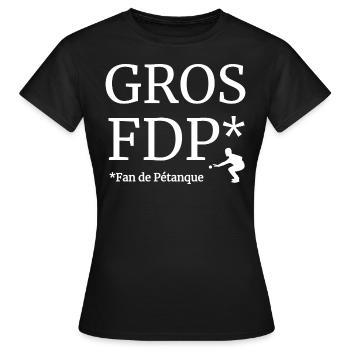 Humour Pétanque - T-shirt Femme - noir - Devant - AI Model Female 172 dark (172cm)