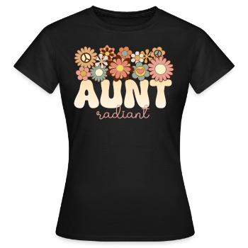 Retro Boho 1970 Tante Formidable Tata Radieuse - T-shirt Femme - noir - Devant - AI Model Female 172 dark (172cm)