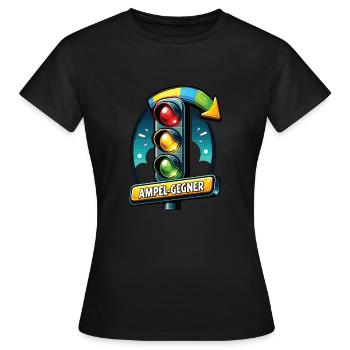 Political dissatisfaction with traffic light politics - Women's T-Shirt - black - Front - AI Model Female 172 dark (172cm)