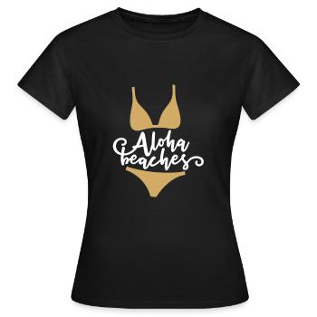 Aloha été bikini maillot de bain plage cadeau - T-shirt Femme - noir - Devant - AI Model Female 172 dark (172cm)