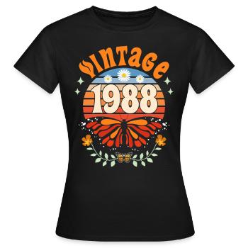 Retro & Vintage 1988 Frau 35 Jahre Jubiläum - Frauen T-Shirt - Schwarz - Vorne - AI Model Female 172 dark (172cm)