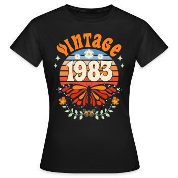Rétro et Vintage 1983 Femme 40 Ans Anniversaire - T-shirt Femme - noir - Devant - AI Model Female 172 dark (172cm)