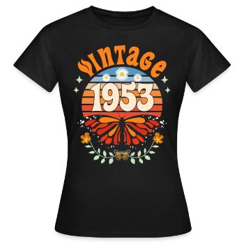 Rétro et Vintage 1953 Femme 70 Ans Anniversaire - T-shirt Femme - noir - Devant - AI Model Female 172 dark (172cm)