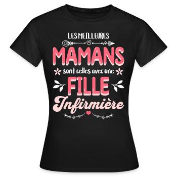 Meilleure Maman Avec Fille Infirmière - T-shirt Femme - noir - Devant - AI Model Female 172 dark (172cm)