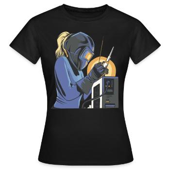 Welder outfit for welders - Women's T-Shirt - black - Front - AI Model Female 172 dark (172cm)