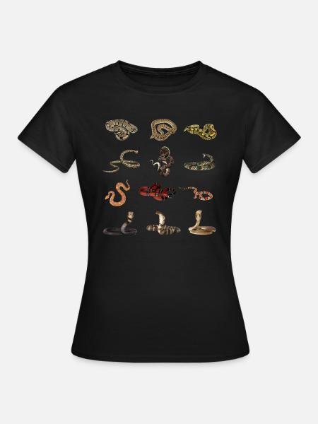 Verschiedene Schlangenarten - Frauen T-Shirt - Schwarz