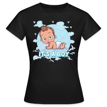 Es ist ein Junge - Frauen T-Shirt - Schwarz - Vorne - AI Model Female 172 dark (172cm)