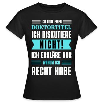 Doktortitel Doktorand Promotion - Frauen T-Shirt - Schwarz - Vorne - AI Model Female 172 dark (172cm)