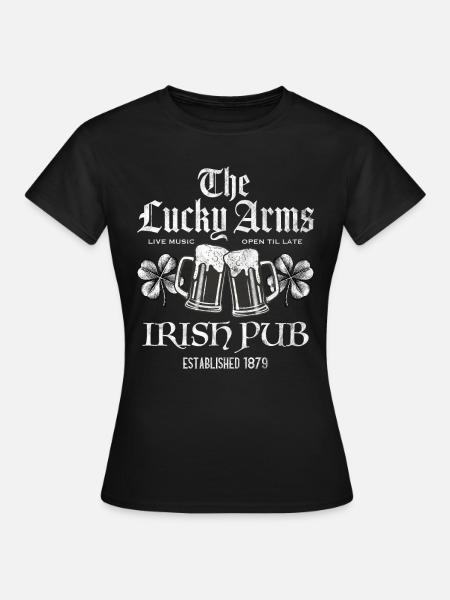 Lucky Arms Irish Pub - Frauen T-Shirt - Schwarz