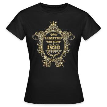 Limited Edition 1920 - Frauen T-Shirt - Schwarz - Vorne - AI Model Female 172 dark (172cm)