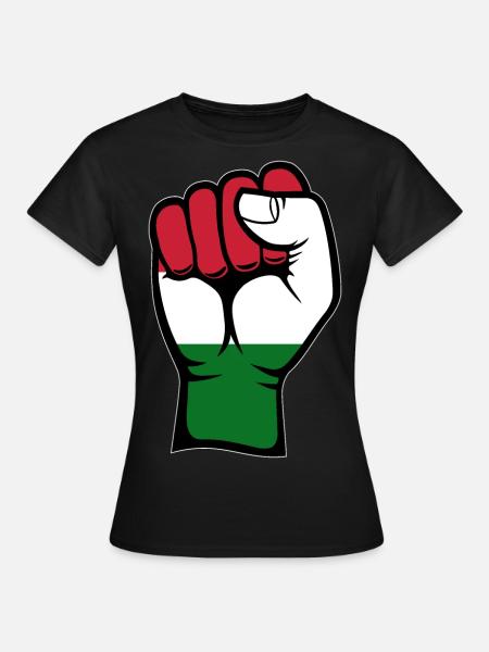 Ungarn Flagge Faust Hand - Frauen T-Shirt - Schwarz