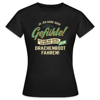 Gefuehle - ich moechte Sport - Drachenboot! - - Frauen T-Shirt - Schwarz - Vorne - AI Model Female 172 dark (172cm)