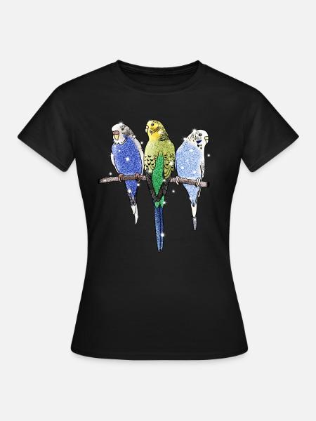 Wellensittich Sittich Vogel Papagei Tier - Frauen T-Shirt - Schwarz
