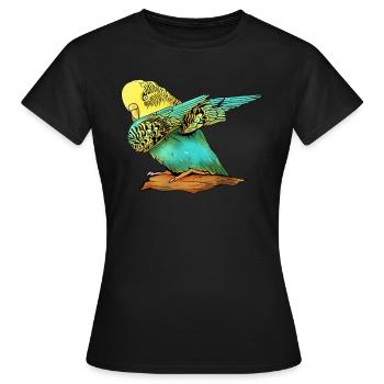 Perruche Perruche Perruche Oiseau Animal - T-shirt Femme - noir - Devant - AI Model Female 172 dark (172cm)