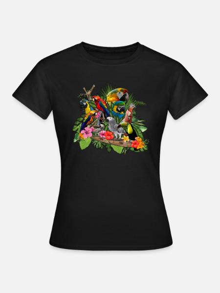 Papagei Graupapagei Tier Sittich - Frauen T-Shirt - Schwarz