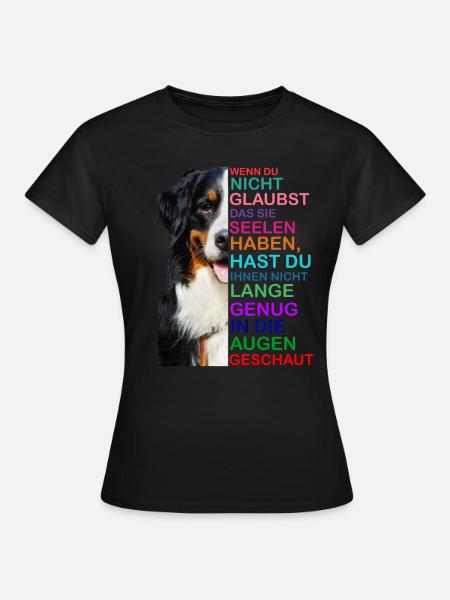 Bernese Mountain Dog soul eyes hondenbezitter - Vrouwen T-shirt - zwart