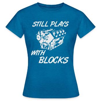 Ich Liebe Big Blocks Hubraum V8 Tuner Shirt - Frauen T-Shirt - Antikblaues Saphir meliert - Vorne - AI Model Female 172 dark (172cm)
