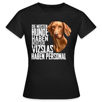 Vizsla Hund Hunderasse Geschenk - Frauen T-Shirt - Schwarz - Vorne - AI Model Female 172 dark (172cm)