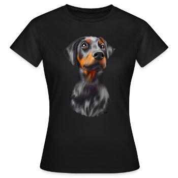 Dobermann Hund - Frauen T-Shirt - Schwarz - Vorne - AI Model Female 172 dark (172cm)