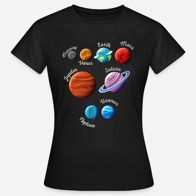 Solar System Planets - Women's T-Shirt - black