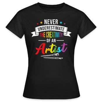 Artist Painter Draughtsman Art - Women's T-Shirt - black - Front - AI Model Female 172 dark (172cm)