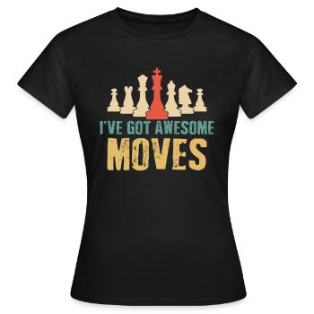 Pièces d’échecs Jeu d’échecs - T-shirt Femme - noir - Devant - AI Model Female 172 dark (172cm)