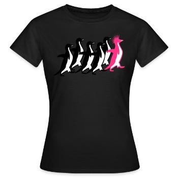 Pinguine Rudel - Frauen T-Shirt - Schwarz - Vorne - AI Model Female 172 dark (172cm)
