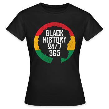 Schwarze Geschichte 247 365 - Frauen T-Shirt - Schwarz - Vorne - AI Model Female 172 dark (172cm)
