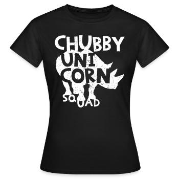 Rhino Chubby Unicorn - Women's T-Shirt - black - Front - AI Model Female 172 dark (172cm)