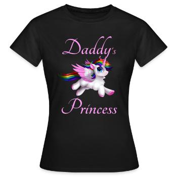 Daddy's Princess Papas Prinzessin Einhorn Design - Frauen T-Shirt - Schwarz - Vorne - AI Model Female 172 dark (172cm)