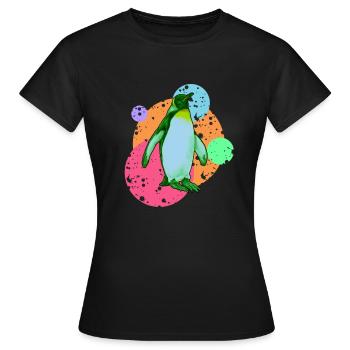 Oiseau marin pingouin pôle sud - T-shirt Femme - noir - Devant - AI Model Female 172 dark (172cm)